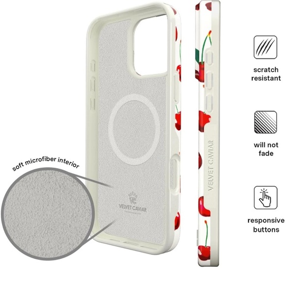 Velvet Caviar New Cherry iPhone 16 Pro Case NEW - Picture 6 of 6